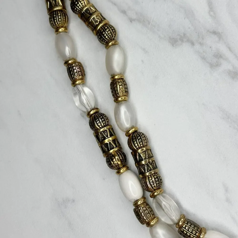 Express Vintage Chunky Beaded Gold Chain Belt Large (L/XL) Boho Statement ✨